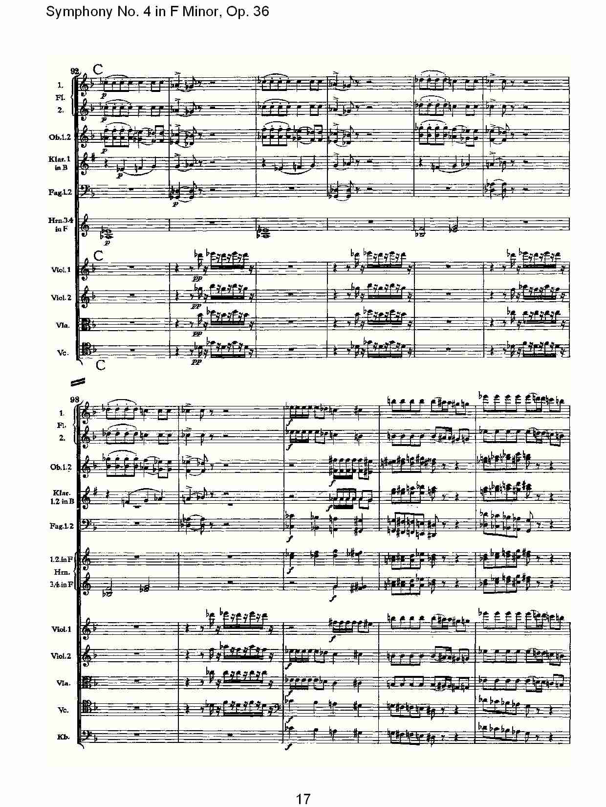 F小调第四交响曲,  Op. 36 第四乐章（四）总谱（图2）