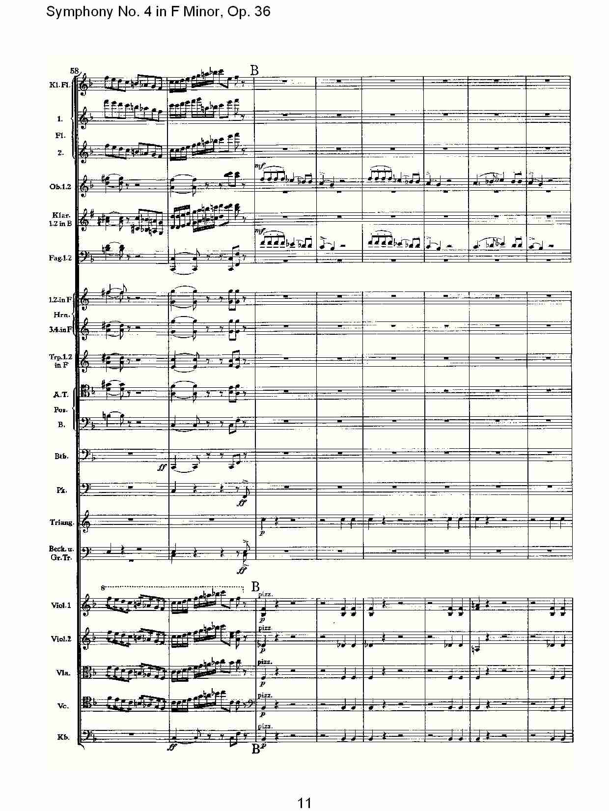 F小调第四交响曲,  Op. 36 第四乐章（三）总谱（图1）