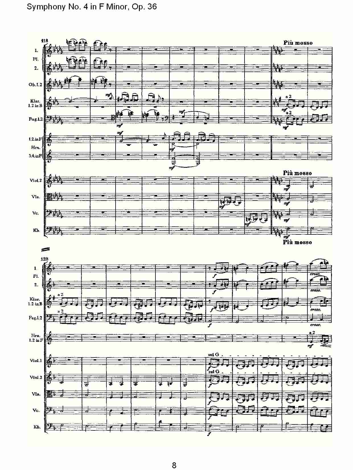 F小调第四交响曲,  Op. 36 第二乐章（二）总谱（图3）