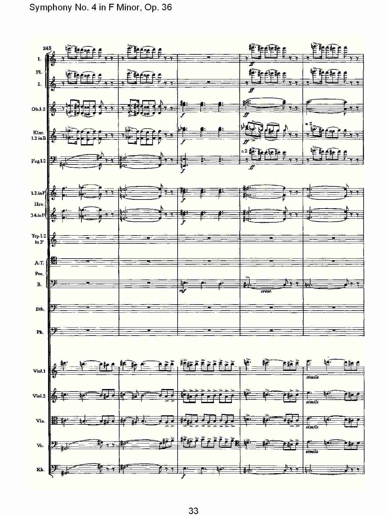 F小调第四交响曲,  Op. 36 第一乐章（七）总谱（图3）
