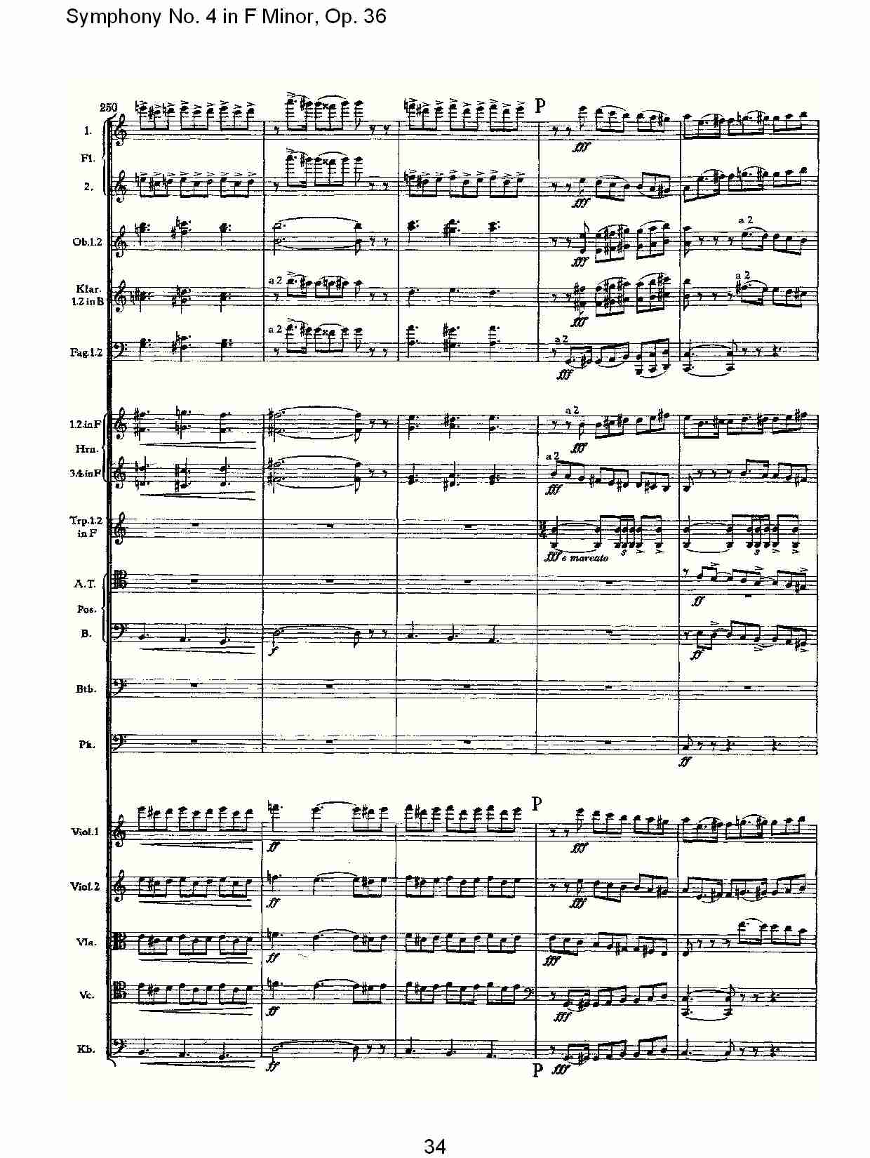 F小调第四交响曲,  Op. 36 第一乐章（七）总谱（图4）