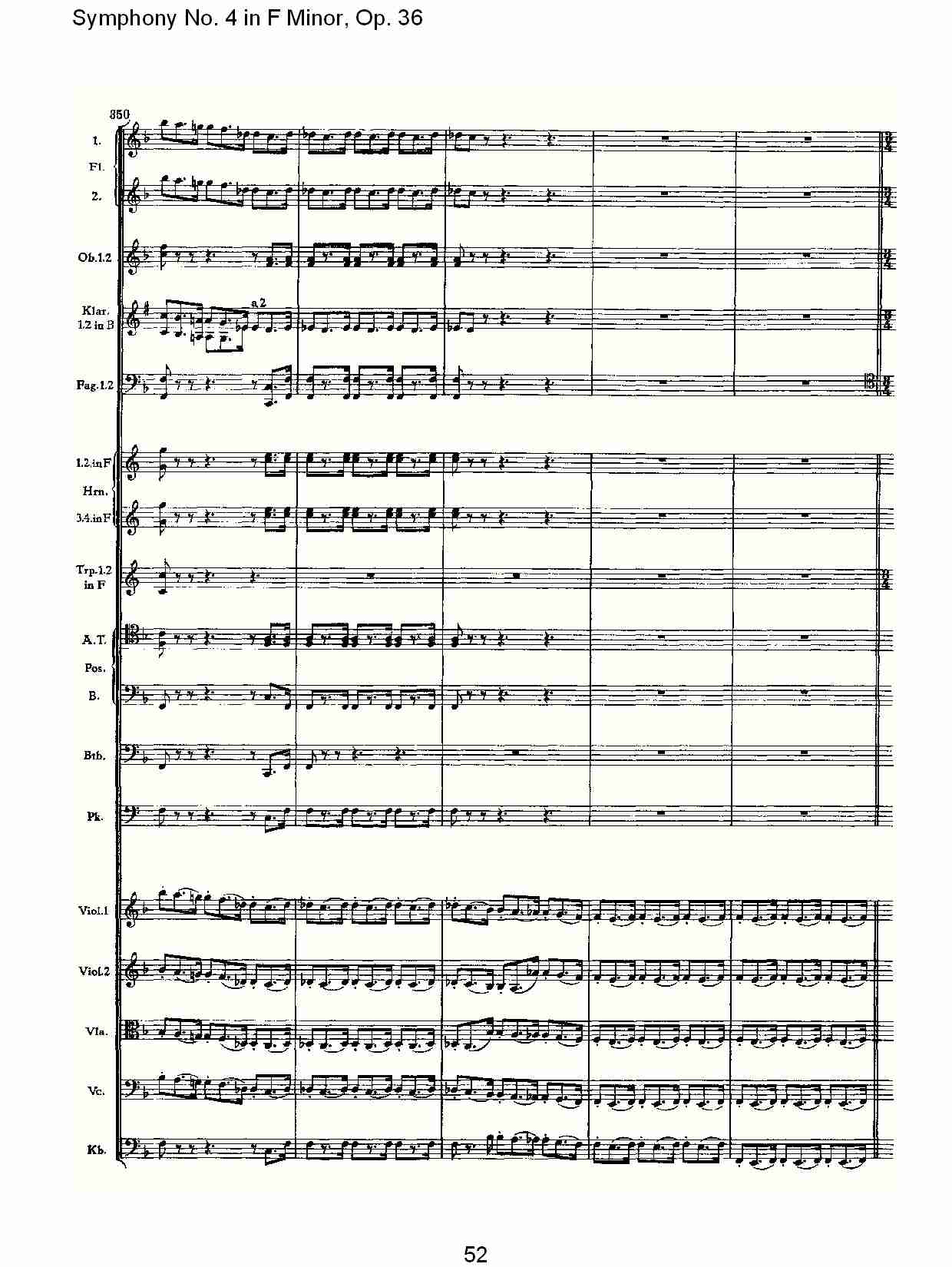 F小调第四交响曲,  Op. 36 第一乐章（十一）总谱（图2）
