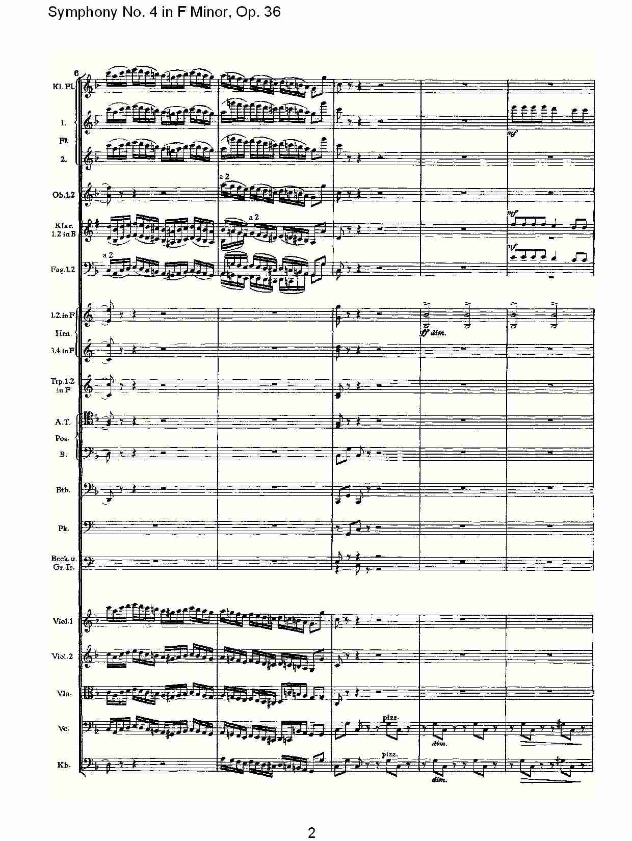F小调第四交响曲,  Op. 36 第四乐章（一）总谱（图2）
