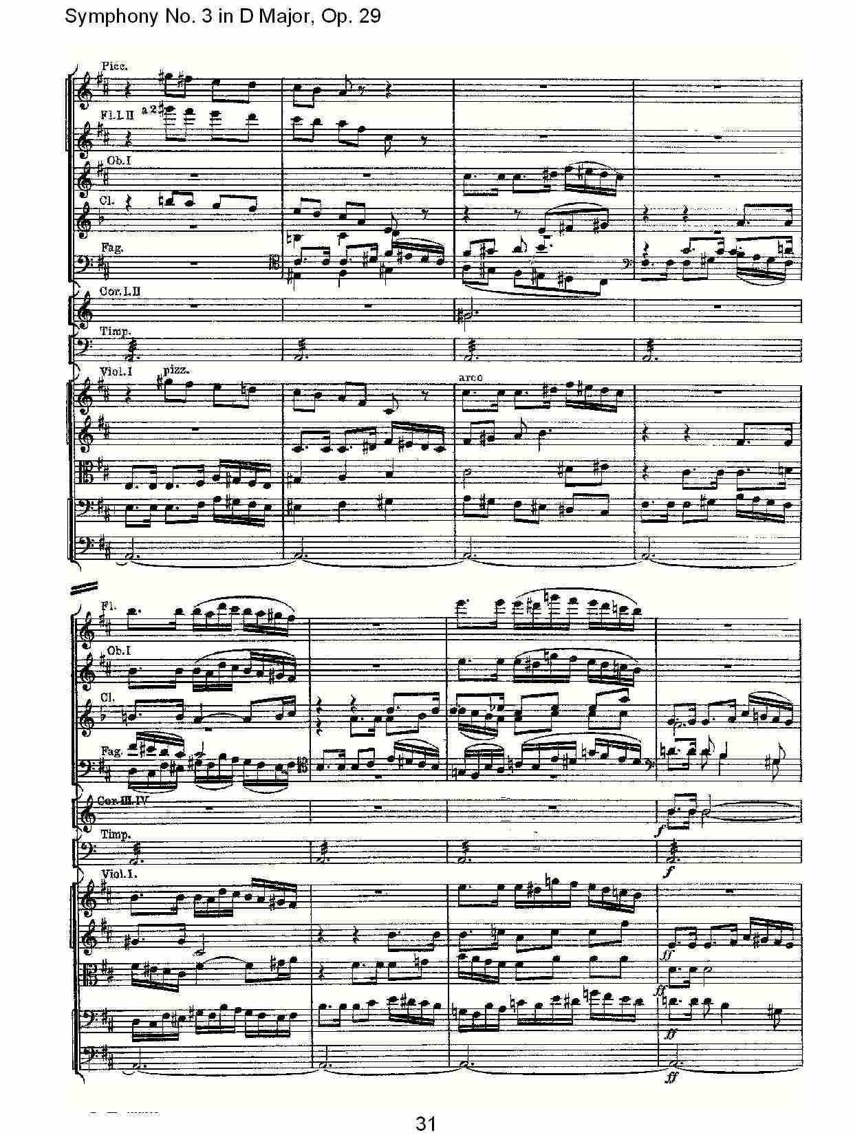 D大调第三交响曲,  Op.29 第五乐章（七）总谱（图1）