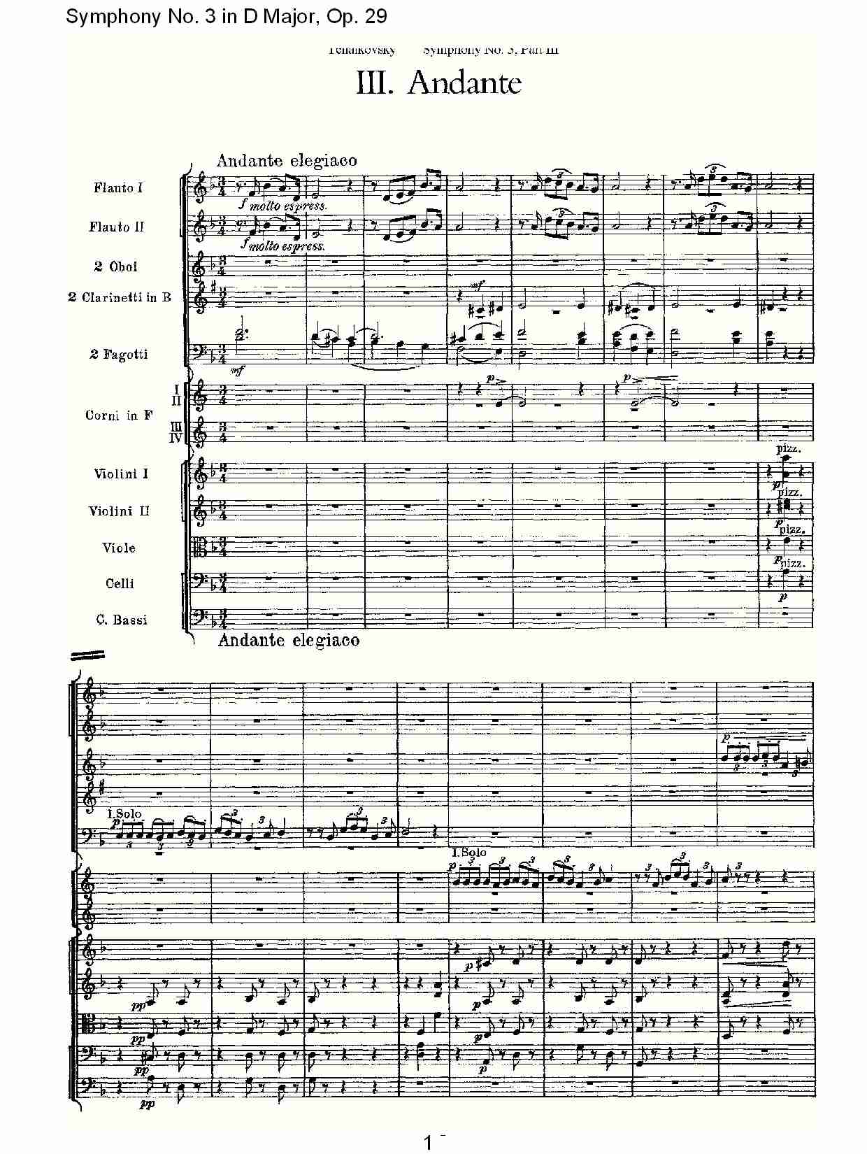 D大调第三交响曲,  Op.29 第三乐章（一）总谱（图1）