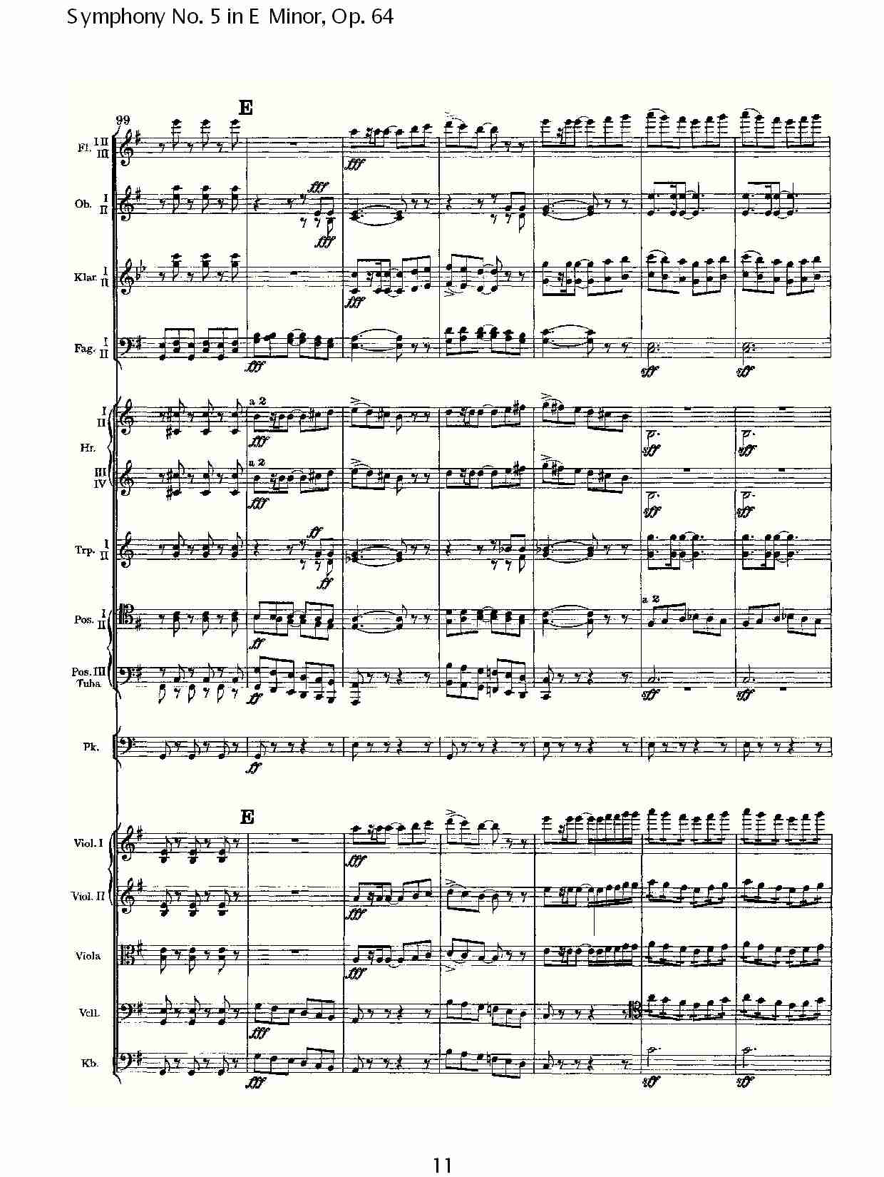 E小调第五交响曲,  Op.64第一乐章（三）总谱（图1）