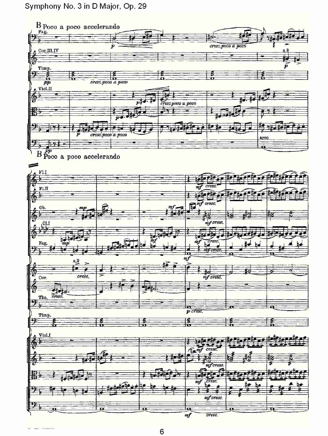 D大调第三交响曲,  Op.29第一乐章（二）总谱（图1）