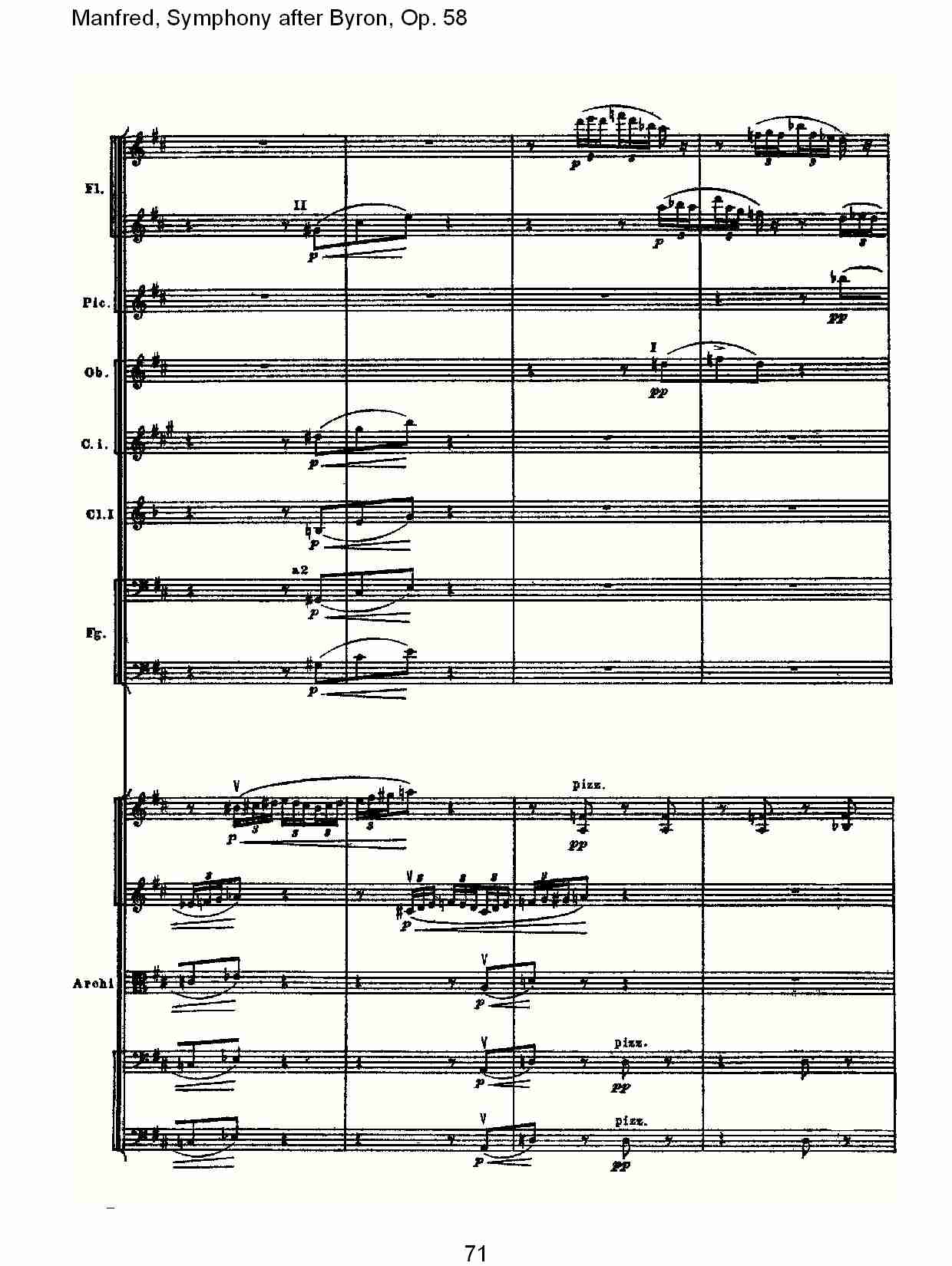Manfred, Symphony after Byron, Op.58第二乐章（十五）总谱（图1）