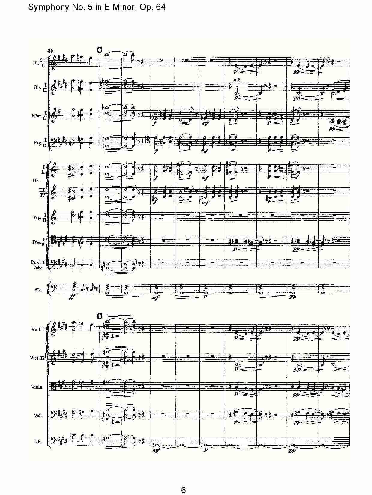 E小调第五交响曲,  Op.64第四乐章（二）总谱（图1）