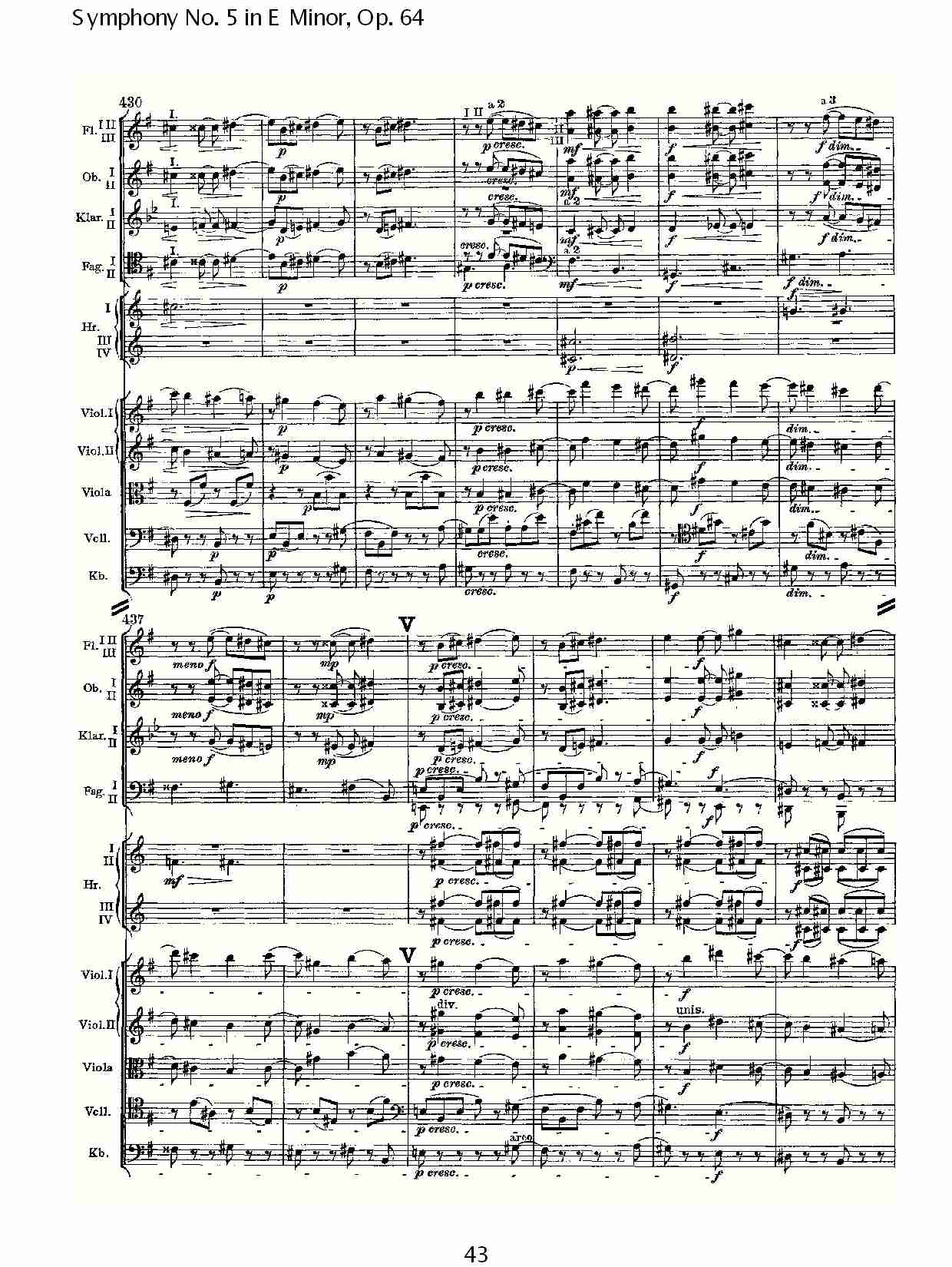 E小调第五交响曲,  Op.64第一乐章（九）总谱（图3）