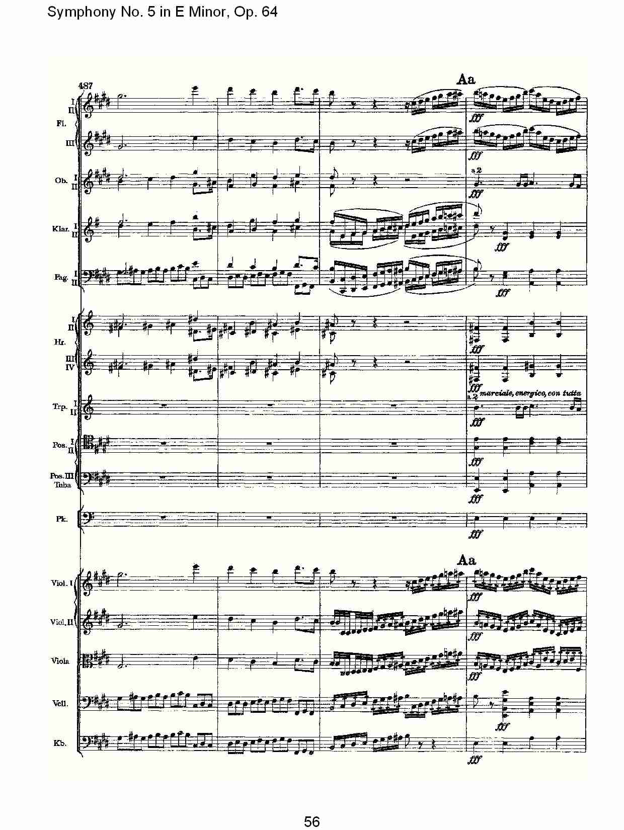 E小调第五交响曲,  Op.64第四乐章（十二）总谱（图1）