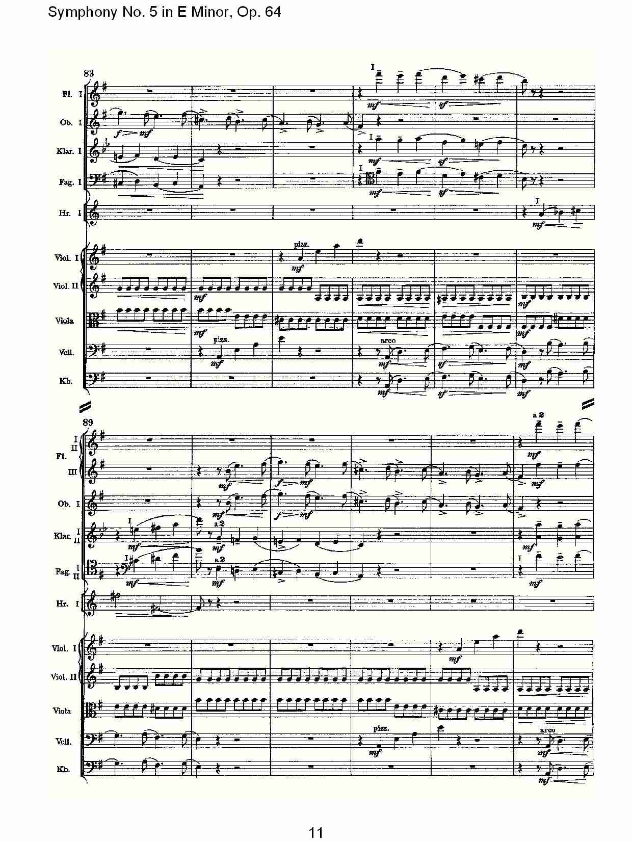 E小调第五交响曲,  Op.64第四乐章（三）总谱（图1）