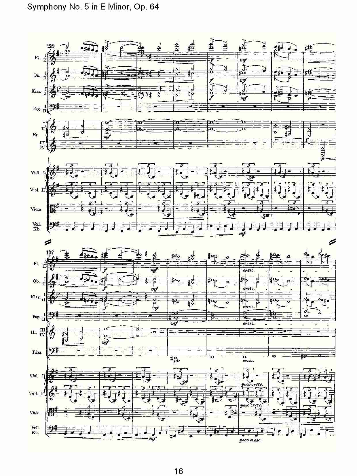 E小调第五交响曲,  Op.64第四乐章（四）总谱（图1）