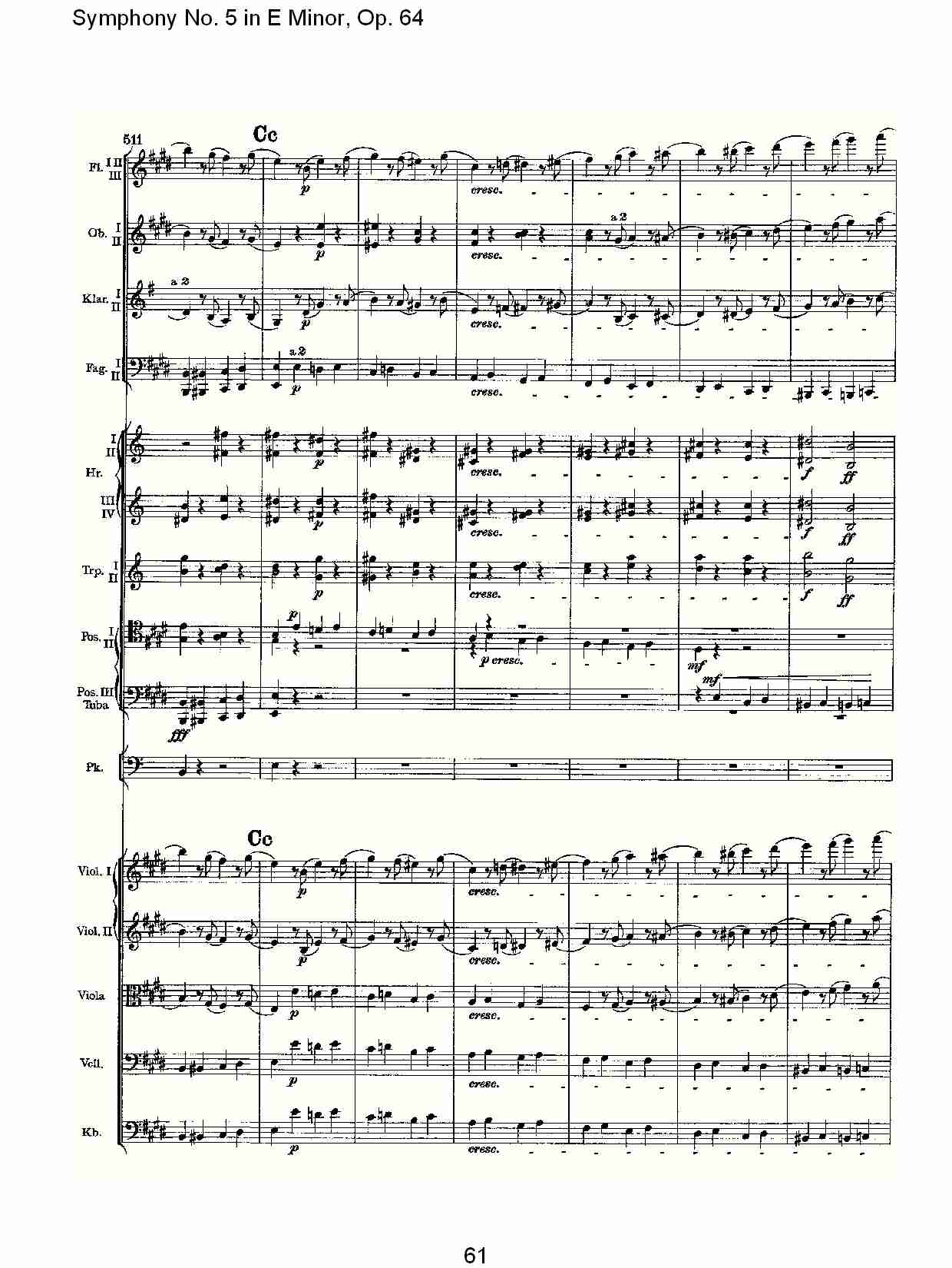 E小调第五交响曲,  Op.64第四乐章（十三）总谱（图1）