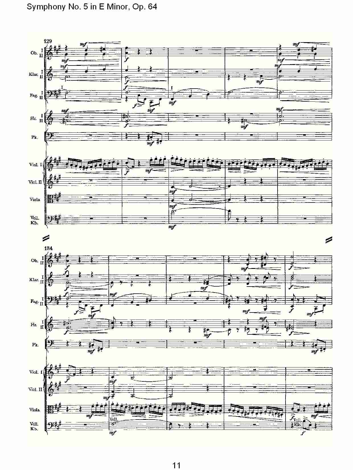 E小调第五交响曲,  Op.64第三乐章（三）总谱（图1）