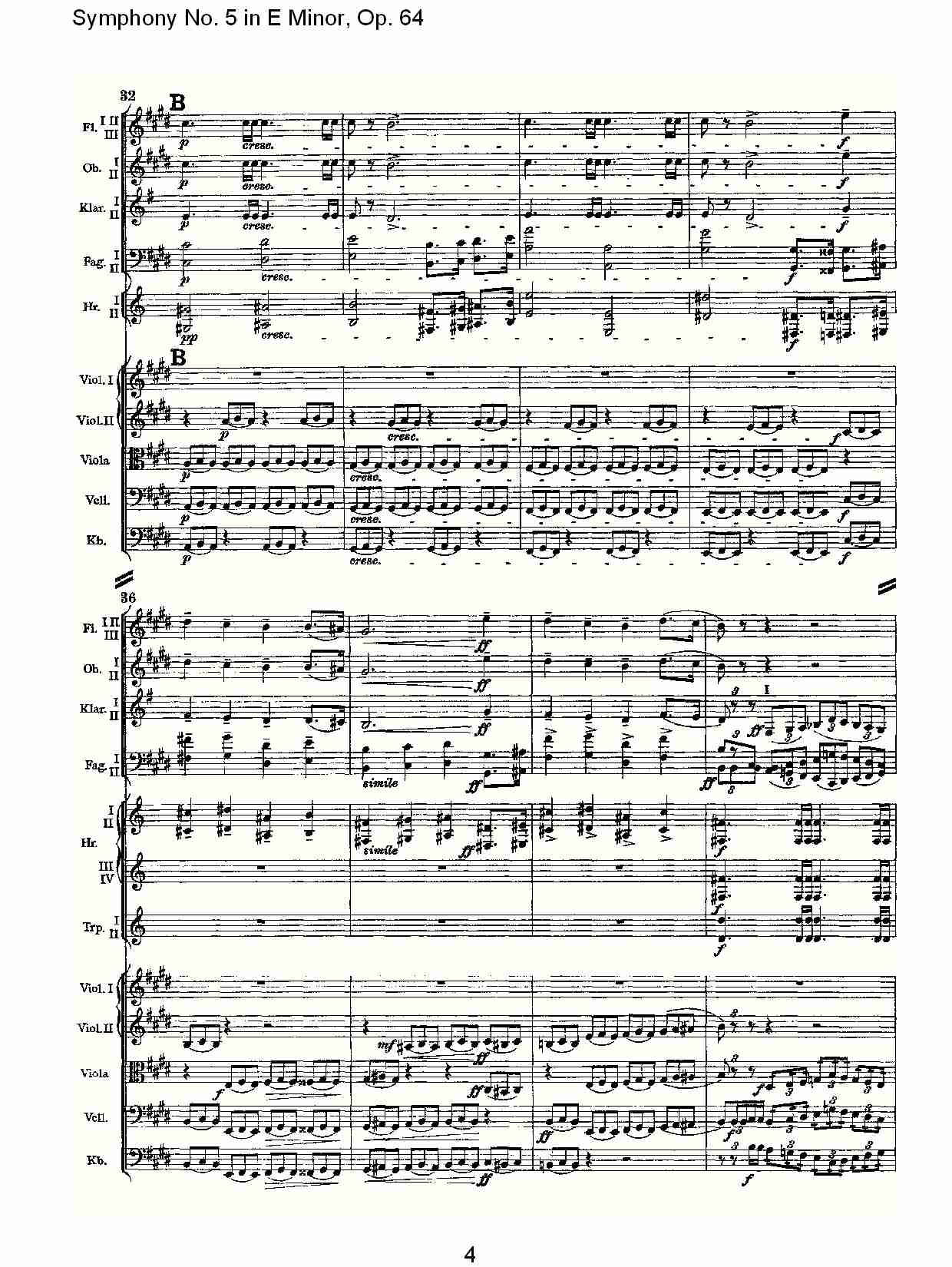 E小调第五交响曲,  Op.64第四乐章（一）总谱（图4）