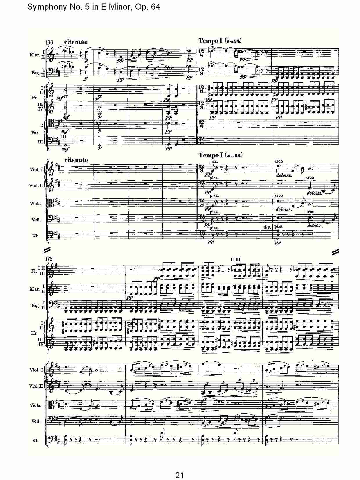 E小调第五交响曲,  Op.64第二乐章（五）总谱（图1）