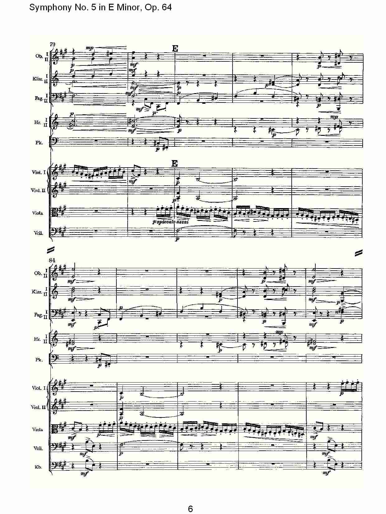 E小调第五交响曲,  Op.64第三乐章（二）总谱（图1）
