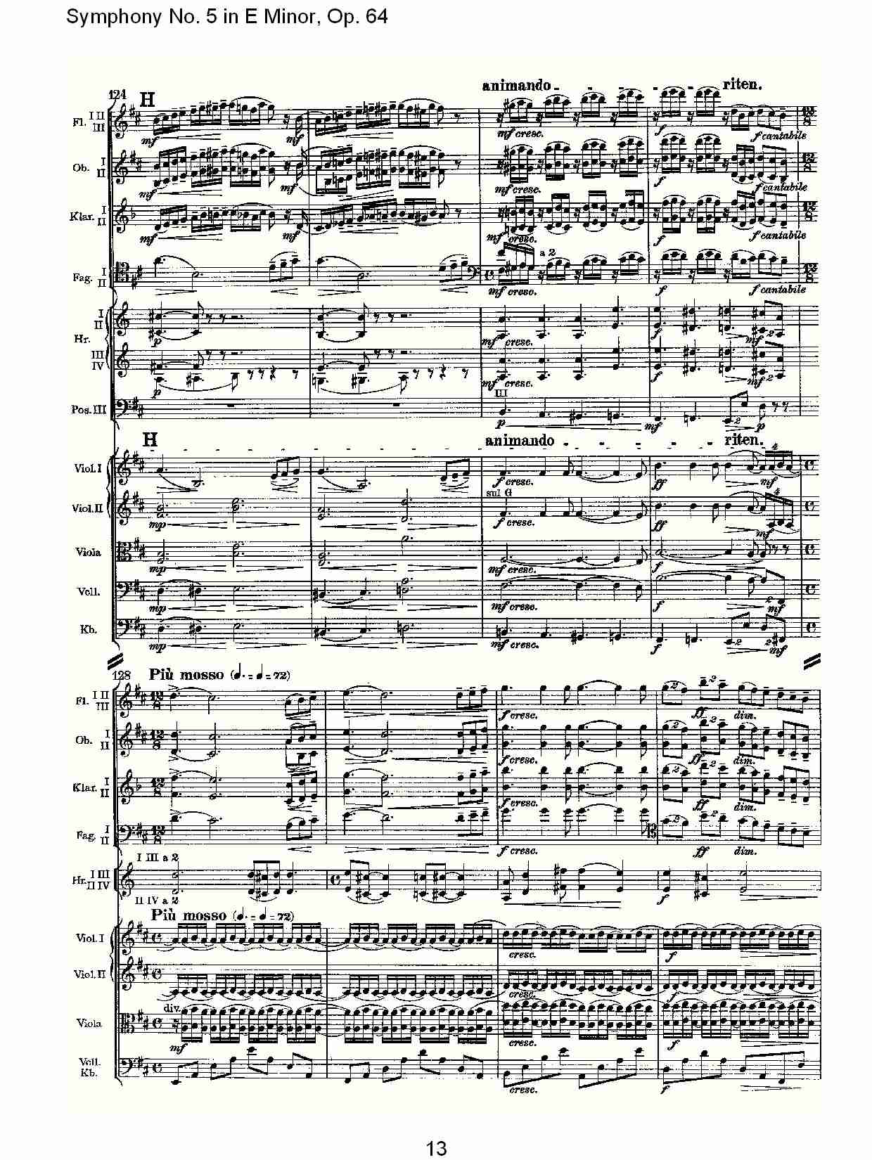 E小调第五交响曲,  Op.64第二乐章（三）总谱（图3）