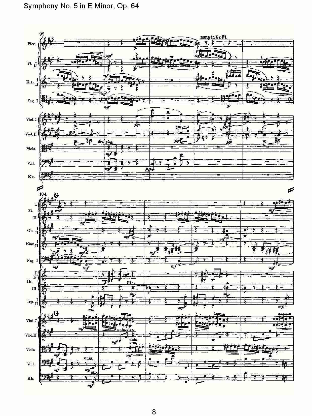 E小调第五交响曲,  Op.64第三乐章（二）总谱（图3）