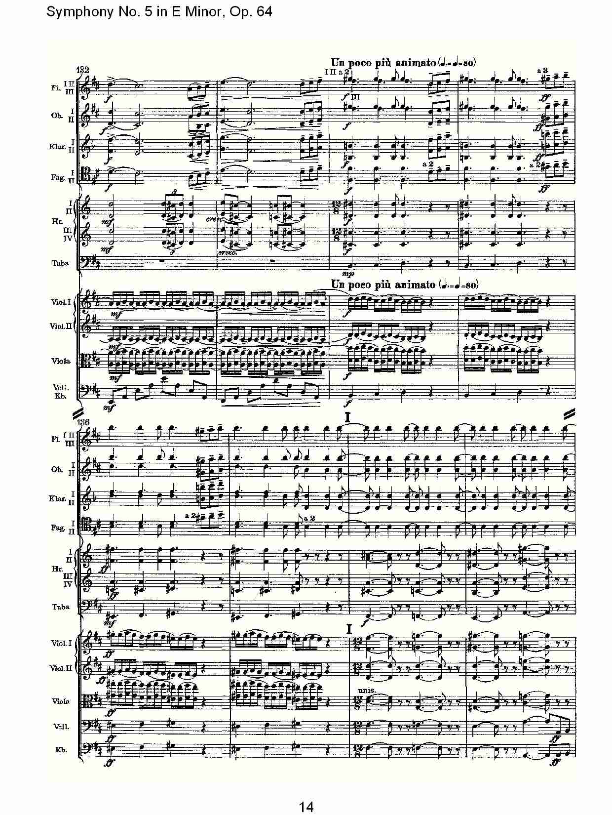 E小调第五交响曲,  Op.64第二乐章（三）总谱（图4）