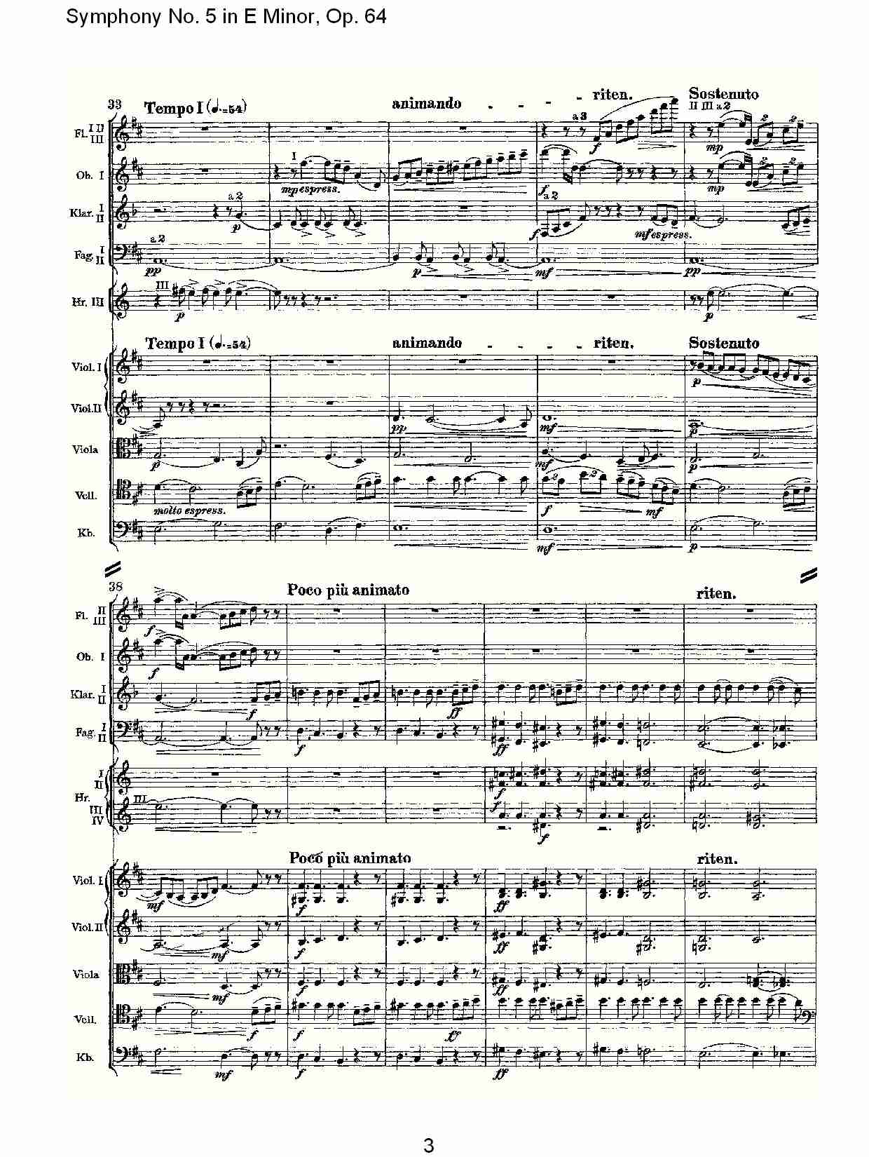 E小调第五交响曲,  Op.64第二乐章（一）总谱（图3）