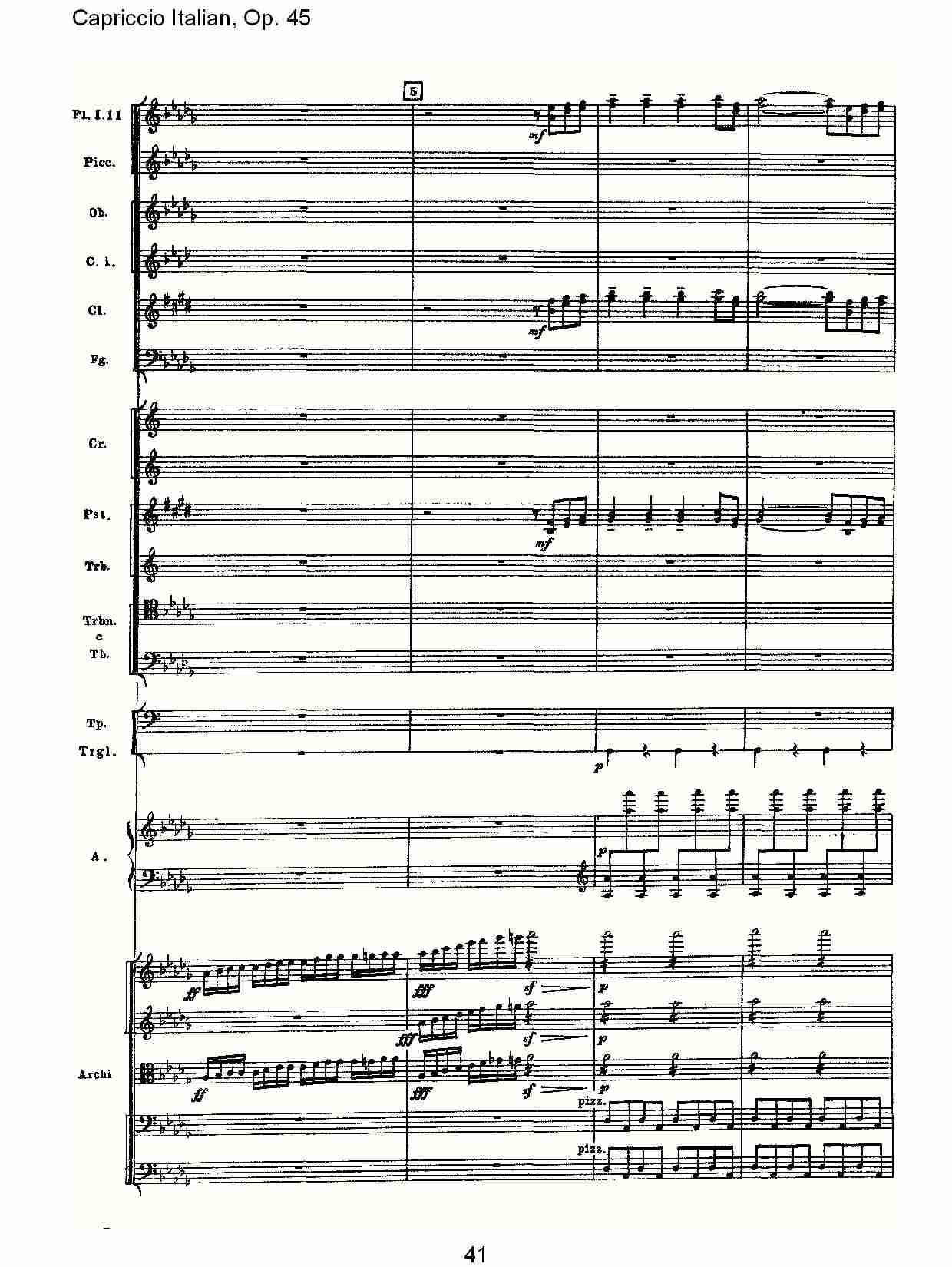 意大利幻想曲,Op.45第一部（九）总谱（图1）