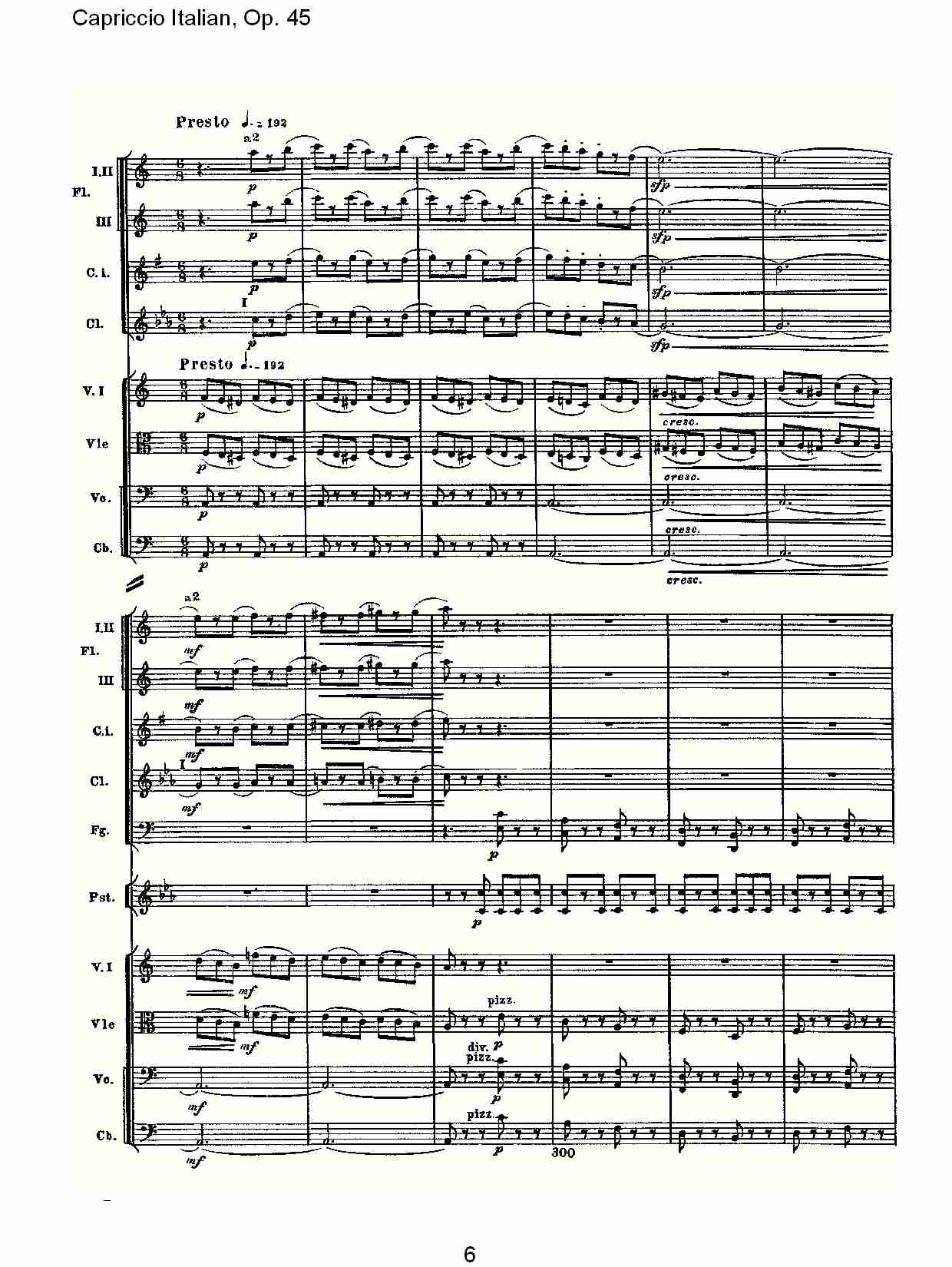 意大利幻想曲,Op.45第二部（二）总谱（图1）