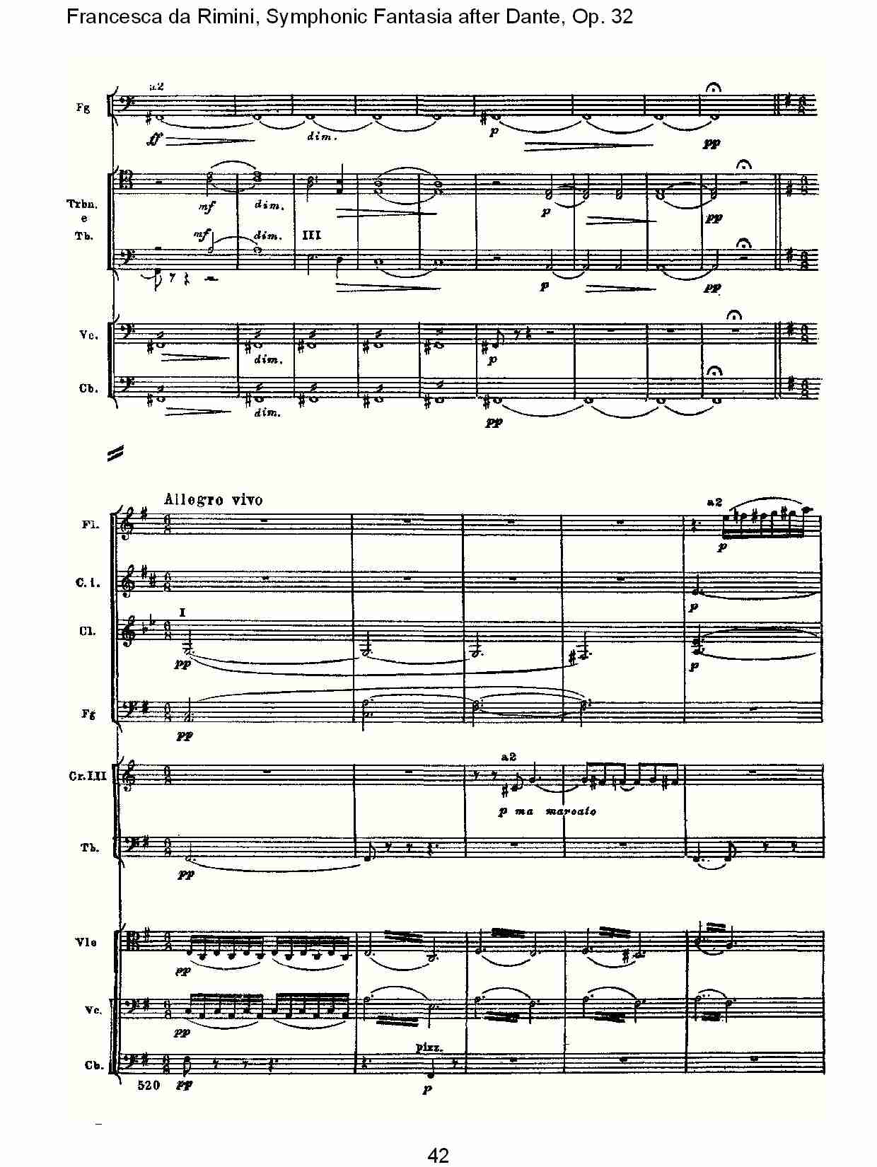 Francesca da Rimini, 但丁幻想曲Op.32 第二部（九）总谱（图2）