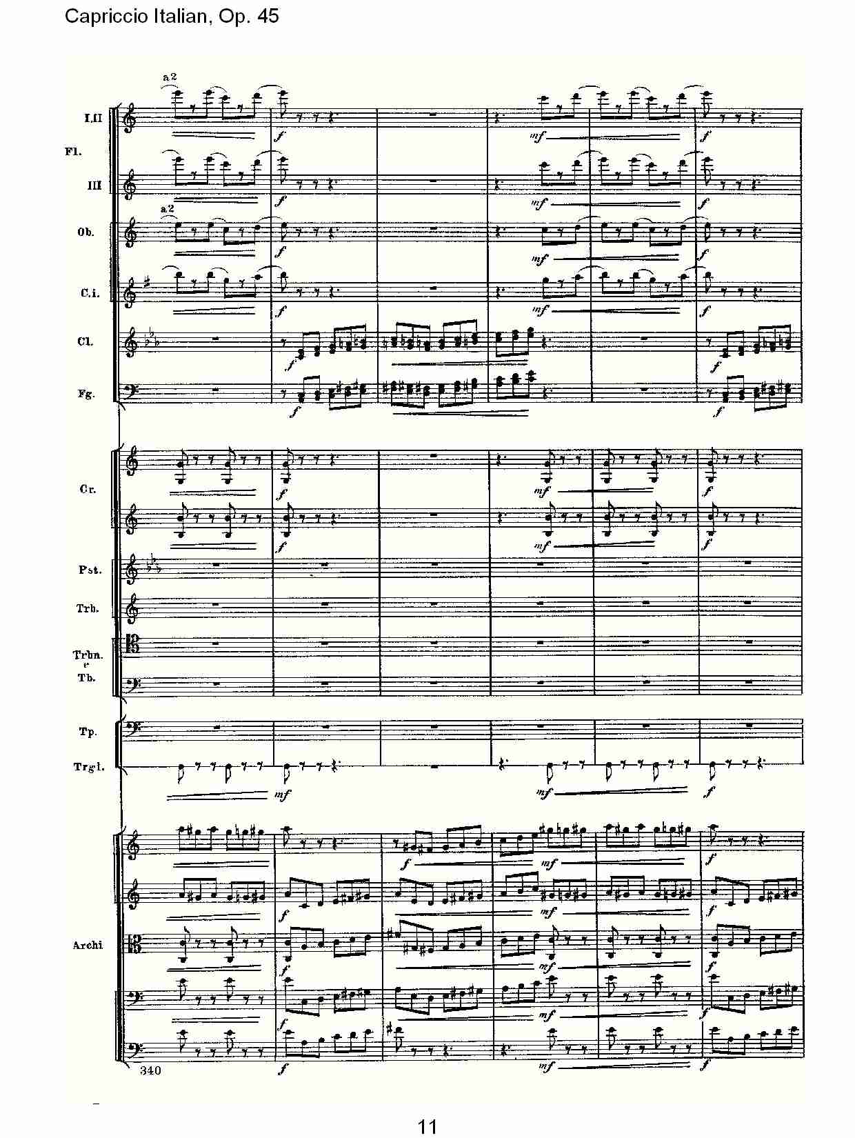 意大利幻想曲,Op.45第二部（三）总谱（图1）