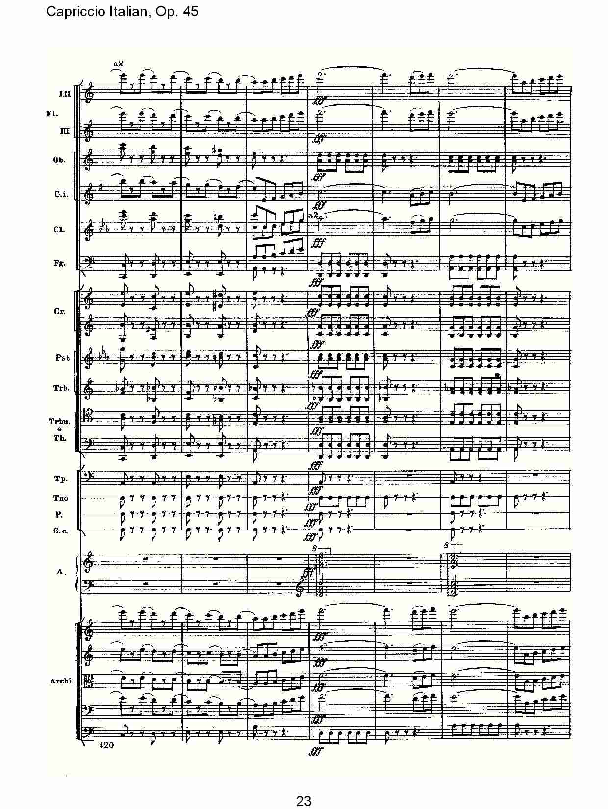 意大利幻想曲 Op 45第二部 五 总谱 歌谱简谱大全