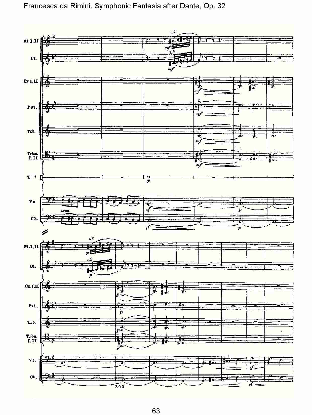 Francesca da Rimini, 但丁幻想曲Op.32 第一部（十三）总谱（图3）