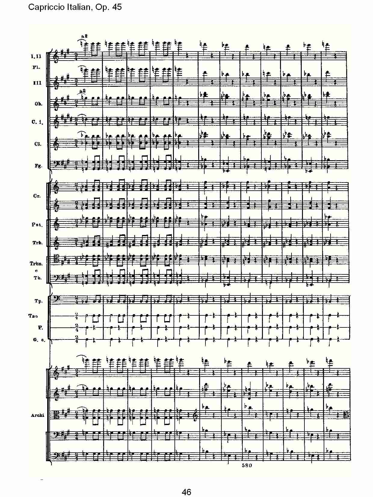 意大利幻想曲,Op.45第二部（十）总谱（图1）