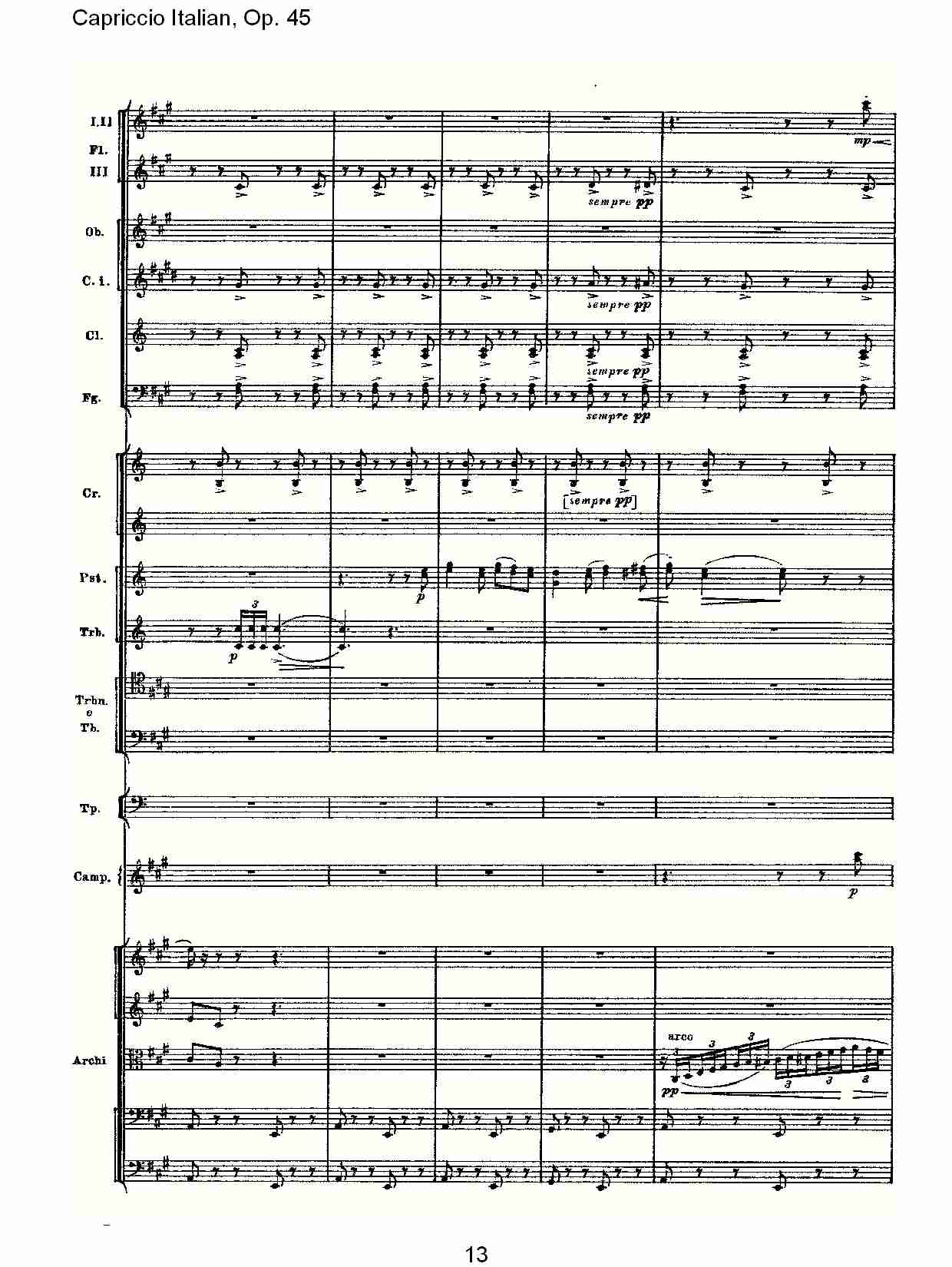 意大利幻想曲,Op.45第一部（三）总谱（图3）
