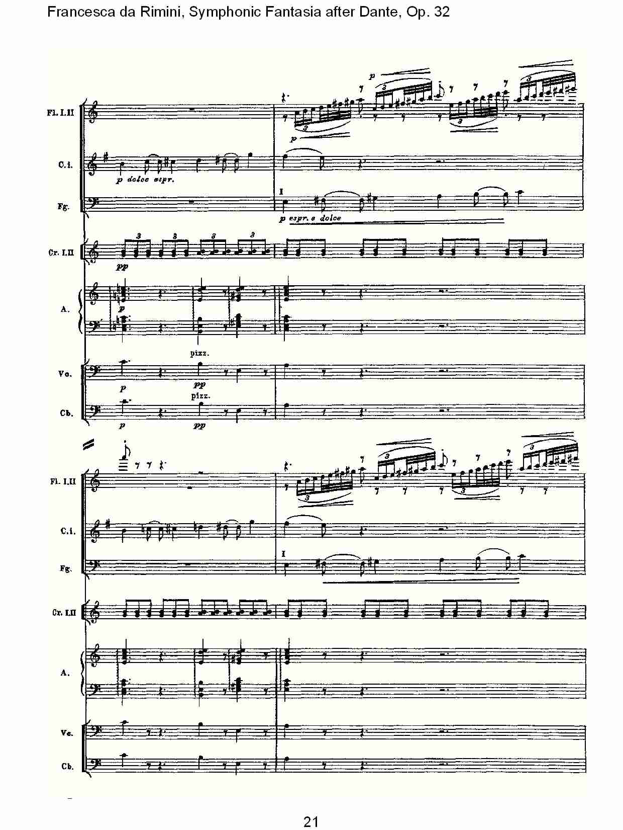 Francesca da Rimini, 但丁幻想曲Op.32 第二部（五）总谱（图1）
