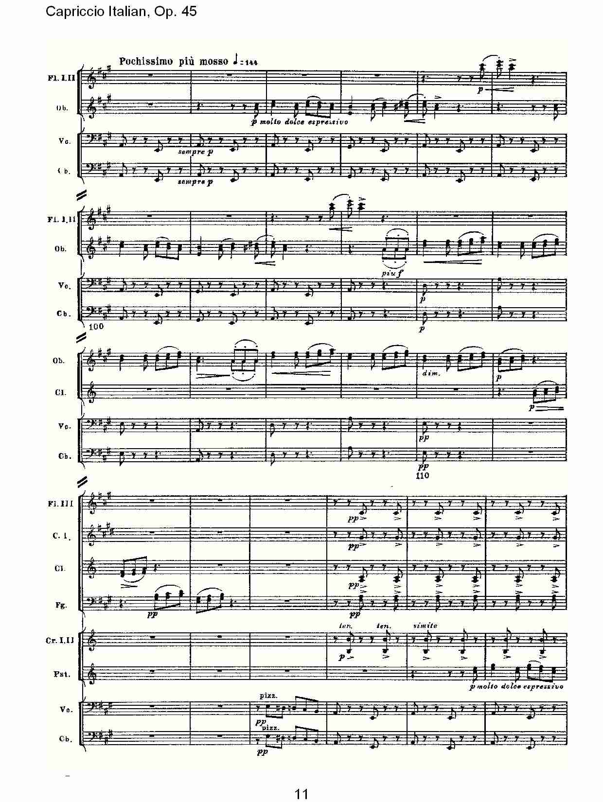 意大利幻想曲,Op.45第一部（三）总谱（图1）