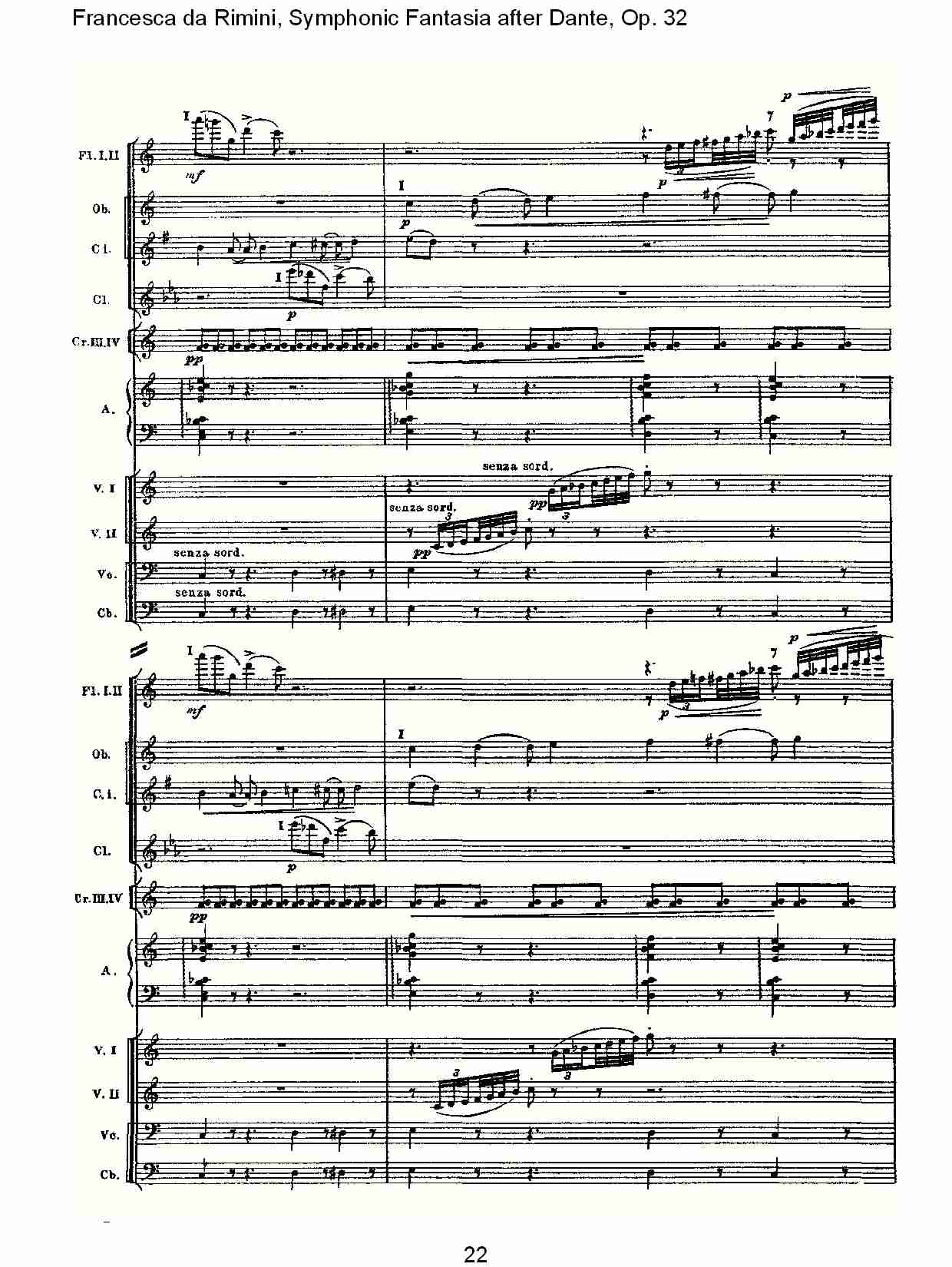 Francesca da Rimini, 但丁幻想曲Op.32 第二部（五）总谱（图2）