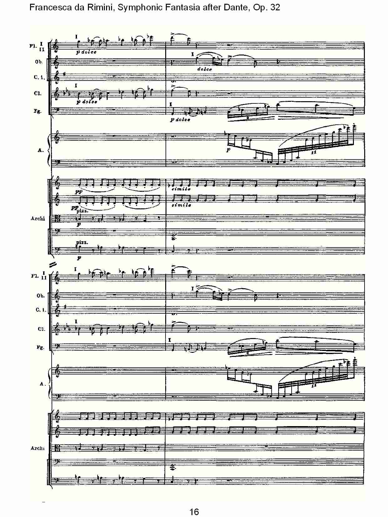 Francesca da Rimini, 但丁幻想曲Op.32 第二部（四）总谱（图1）