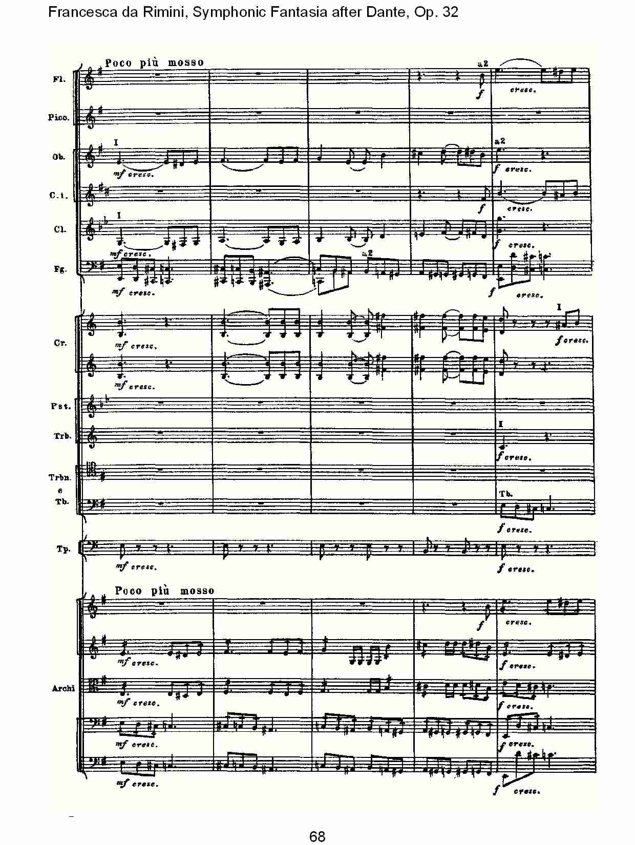 Francesca da Rimini, 但丁幻想曲Op.32 第二部（十四）总谱（图3）