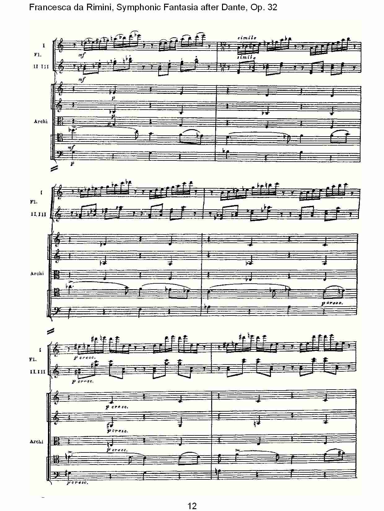 Francesca da Rimini, 但丁幻想曲Op.32 第二部（三）总谱（图2）