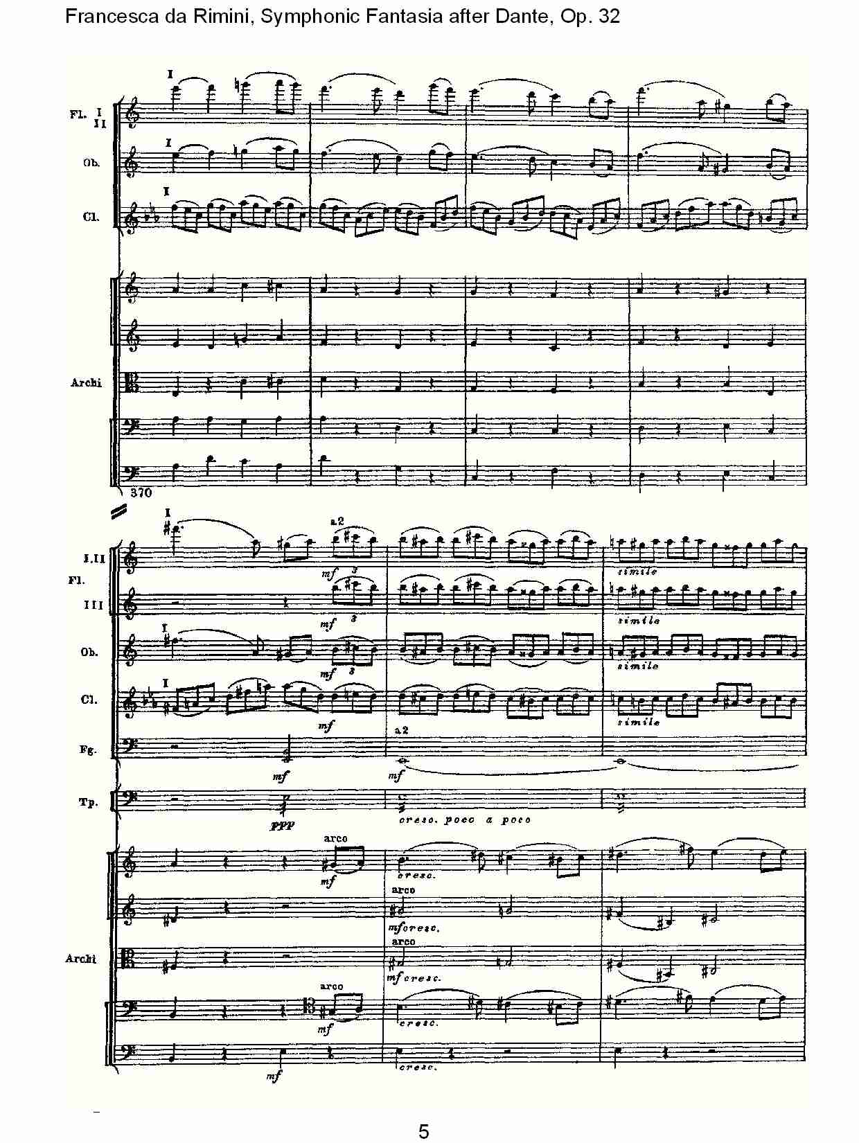Francesca da Rimini, 但丁幻想曲Op.32 第二部（一）总谱（图5）