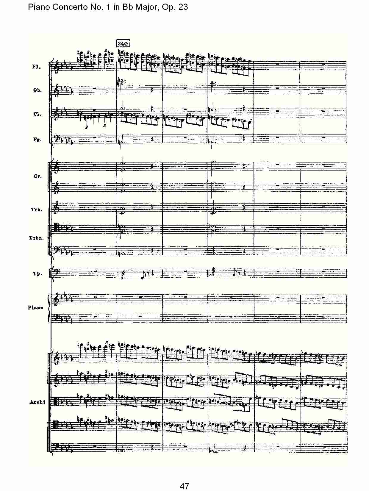 Bb大调第一钢琴协奏曲,Op.23第一乐章第一部（十）总谱（图2）