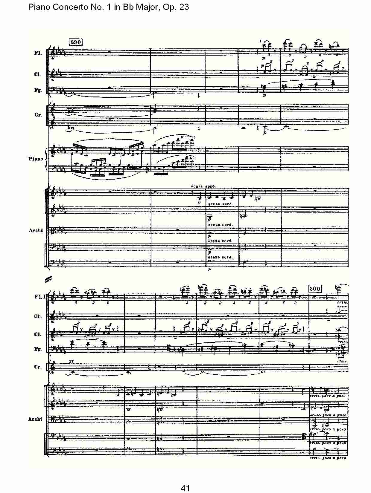 Bb大调第一钢琴协奏曲,Op.23第一乐章第一部（九）总谱（图1）
