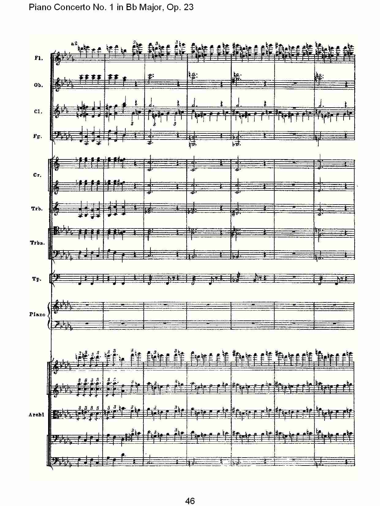 Bb大调第一钢琴协奏曲,Op.23第一乐章第一部（十）总谱（图1）