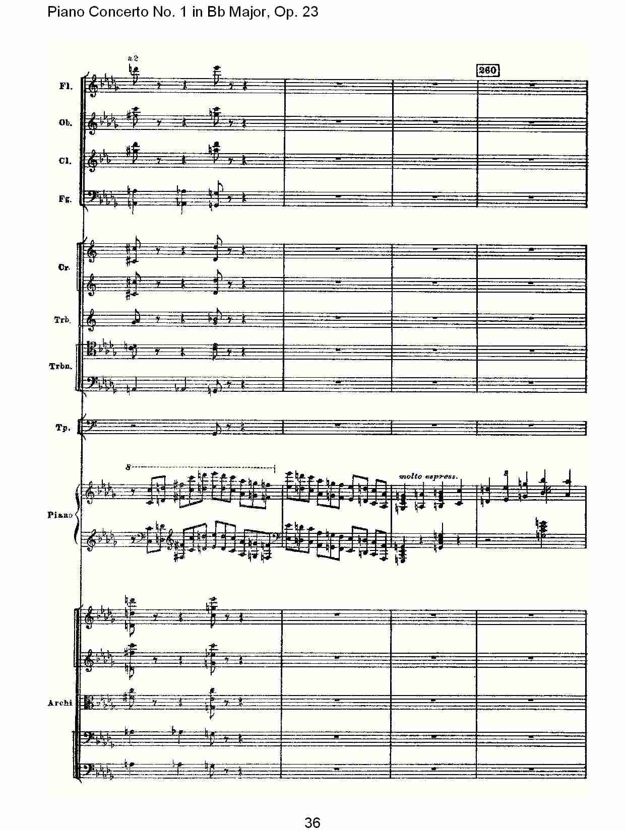 Bb大调第一钢琴协奏曲,Op.23第一乐章第一部（八）总谱（图1）