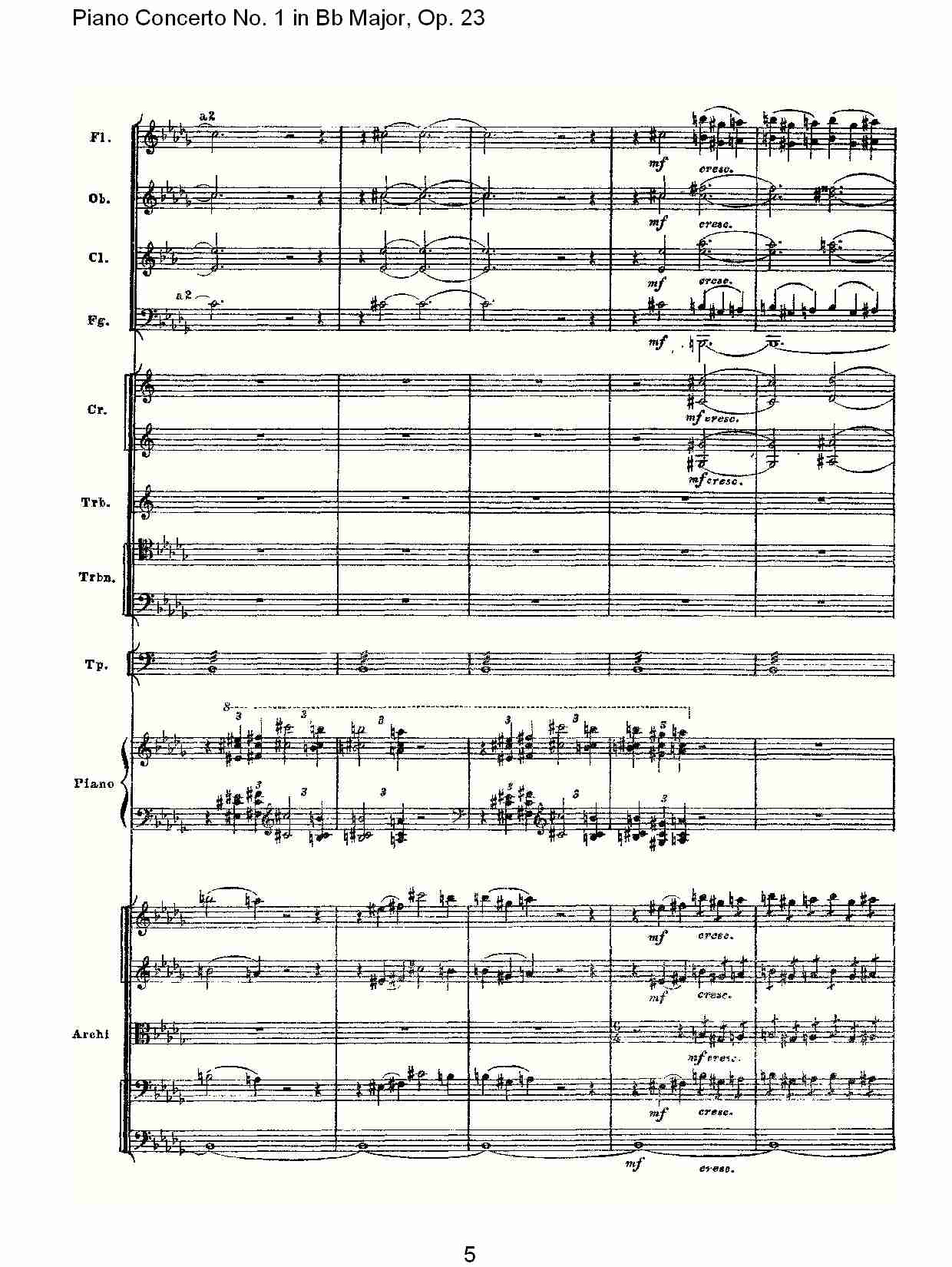 Bb大调第一钢琴协奏曲,Op.23第一乐章第二部（一）总谱（图5）