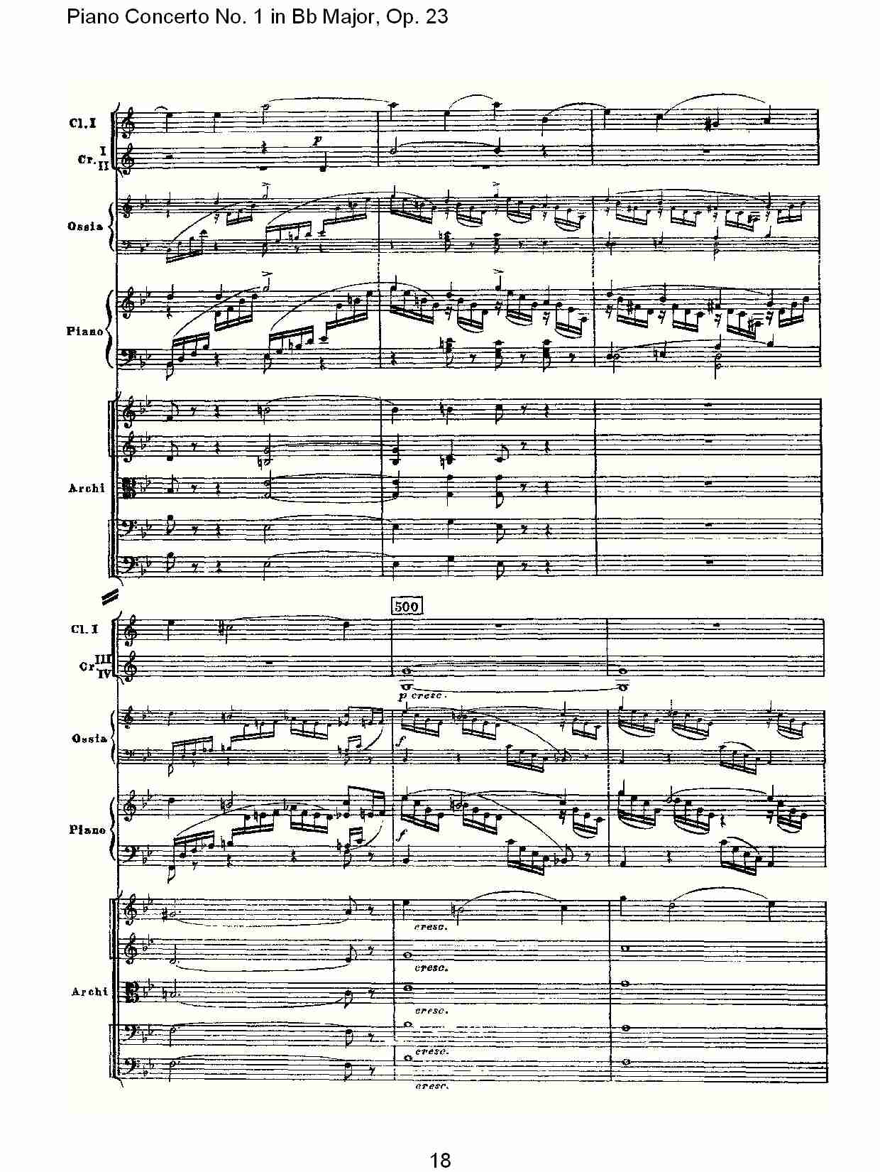 Bb大调第一钢琴协奏曲,Op.23第一乐章第二部（四）总谱（图1）