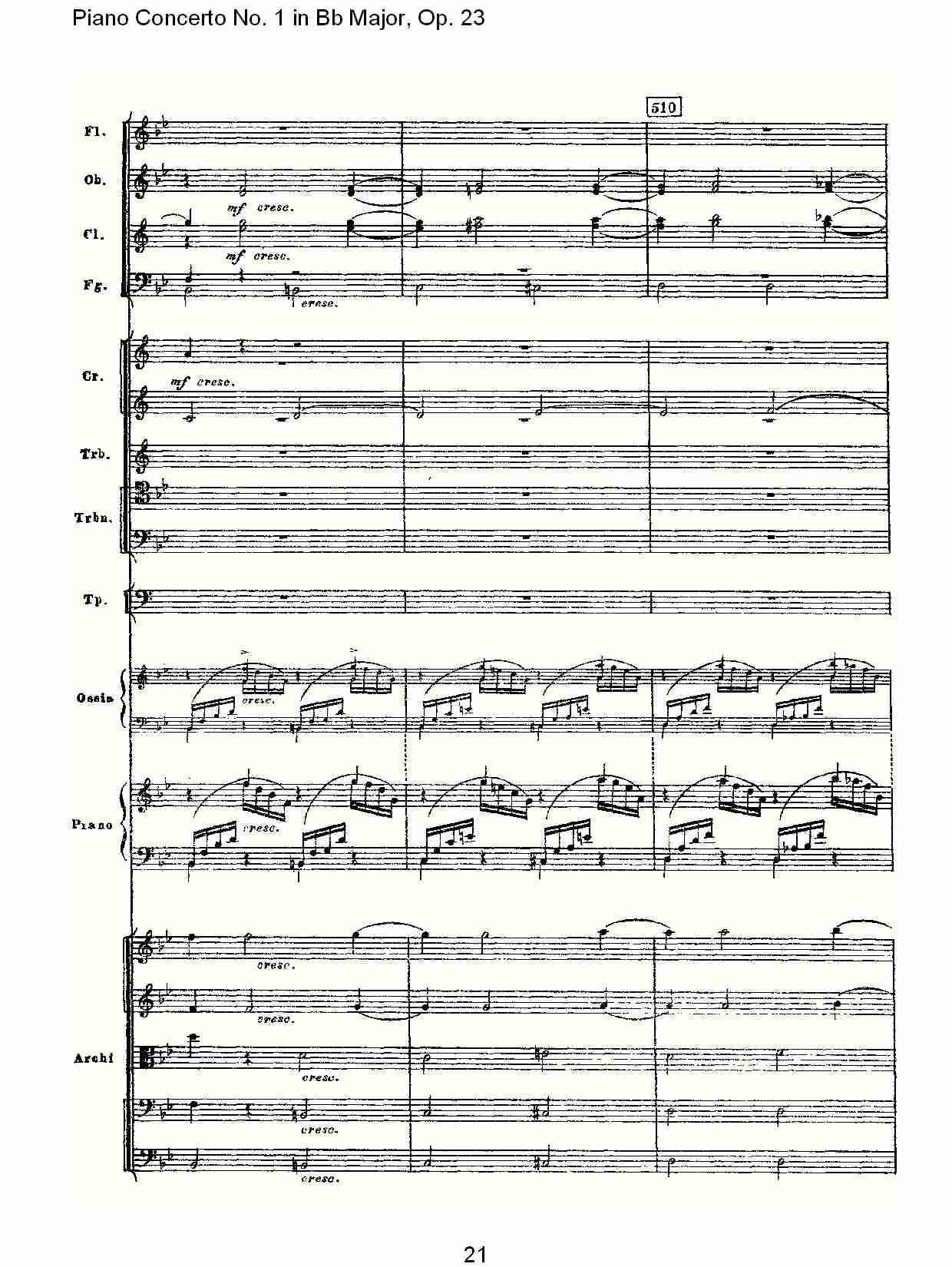 Bb大调第一钢琴协奏曲,Op.23第一乐章第二部（五）总谱（图1）