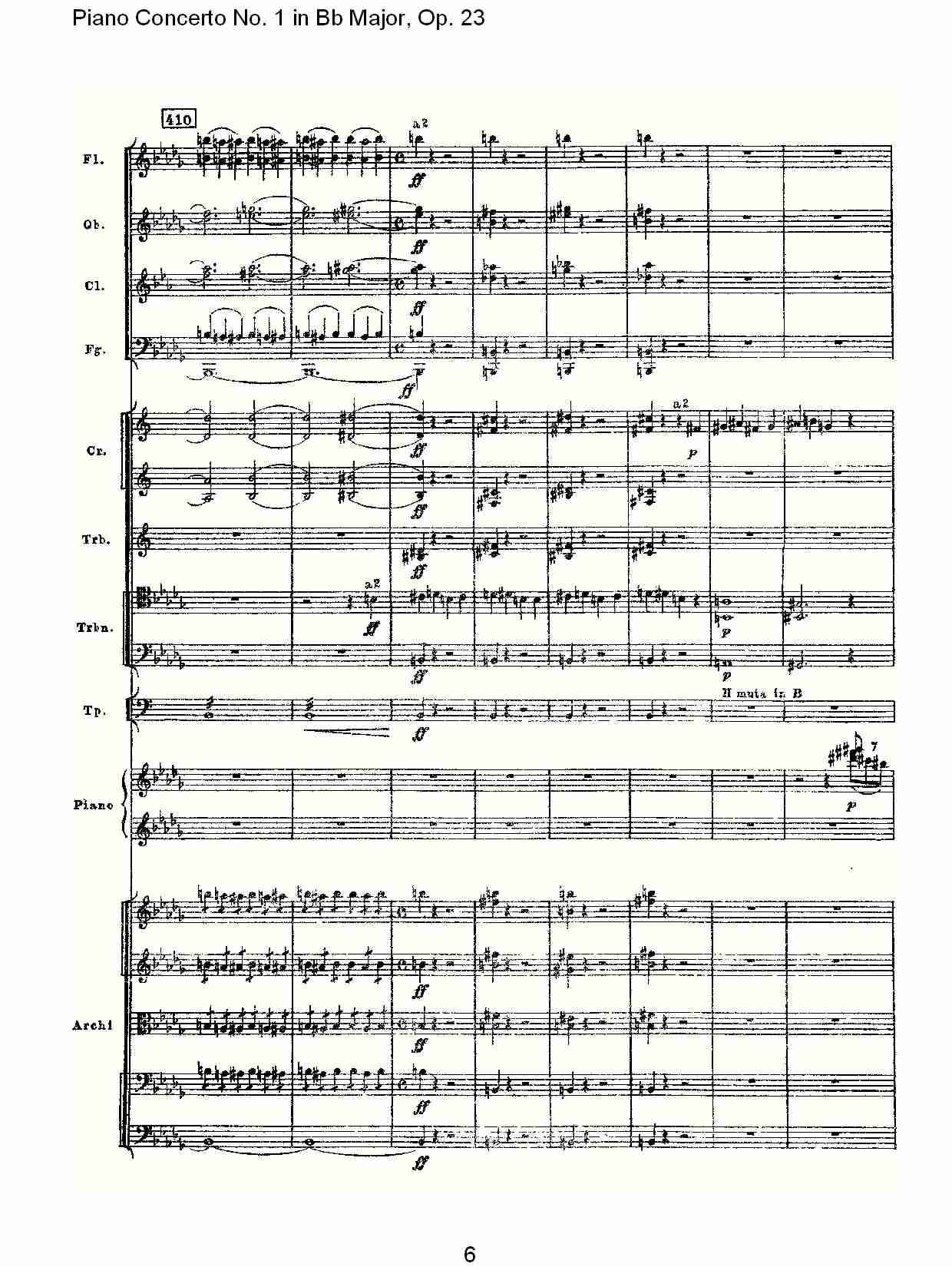 Bb大调第一钢琴协奏曲,Op.23第一乐章第二部（二）总谱（图1）