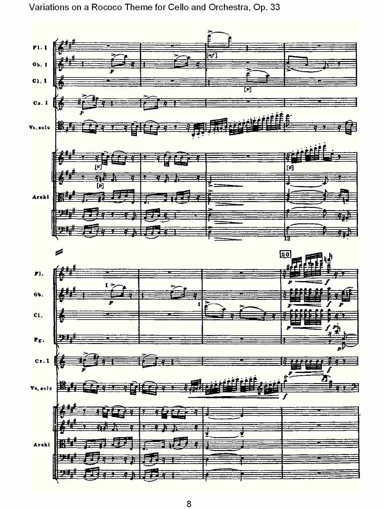 大提琴与管弦乐洛可可主题a小调变奏曲, Op.33（二）总谱（图3）